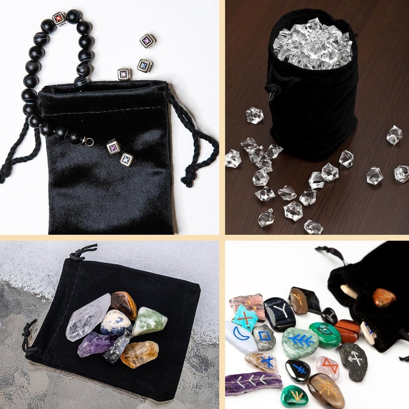 Mandala Crafts 5x7 Black Velvet Drawstring Bags - 50 Small Velvet Drawstring Pouches Bulk for Party and Wedding Favor, Gift Wrapping, Packaging, and Jewelry Gift Bags - Image 5